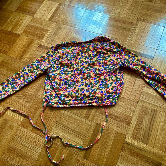 American Apparel Juilliard Floral Wrap Top - Picture 3 of 3